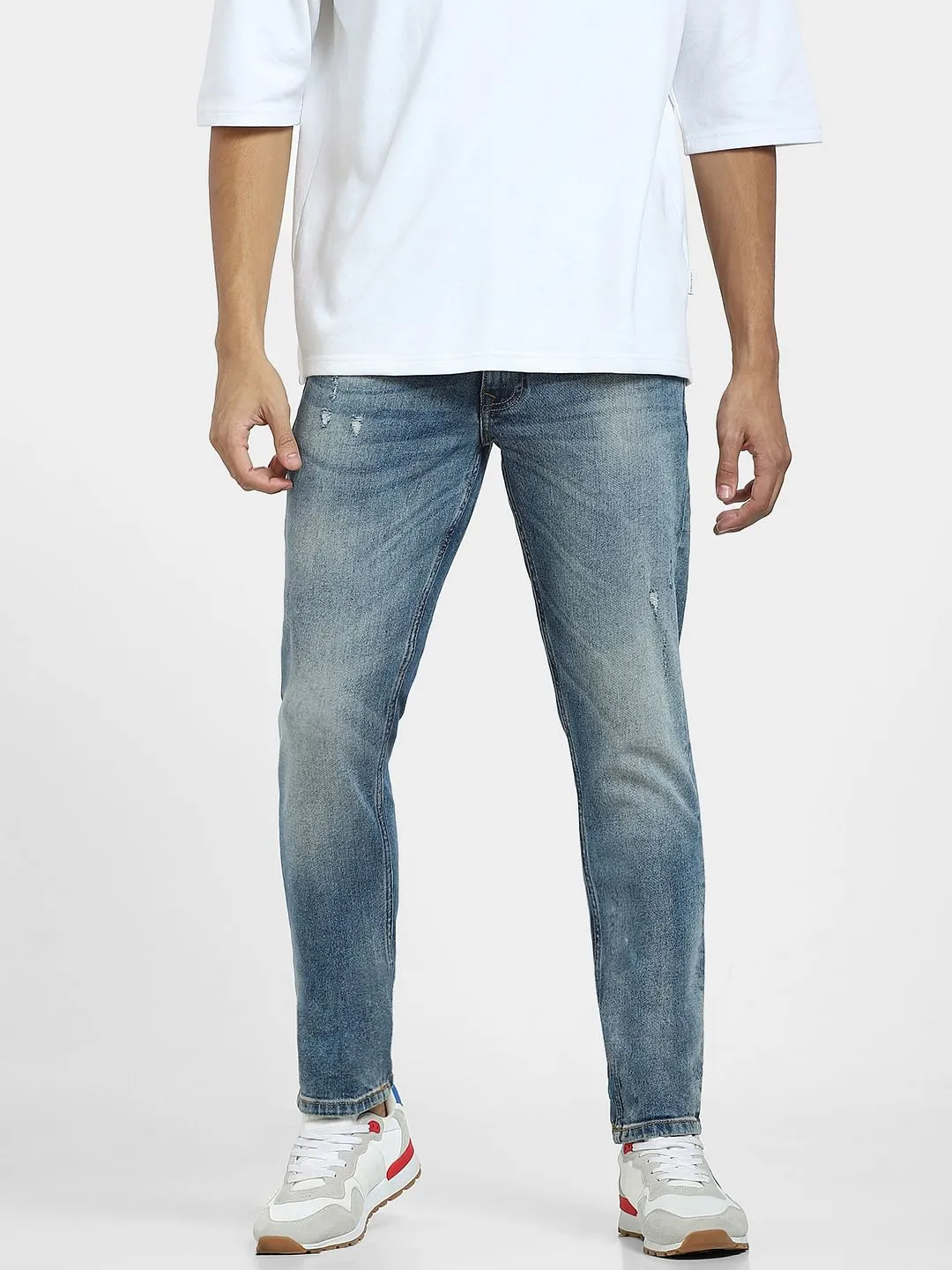 Blue Low Rise Washed Glenn Slim Jeans