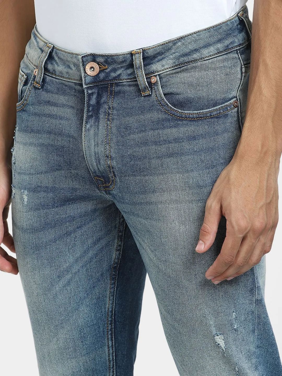 Blue Low Rise Washed Glenn Slim Jeans